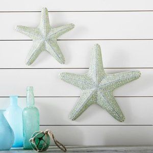 Pottery Barn Teen Mosaic Starfish wall decor (set of 2)